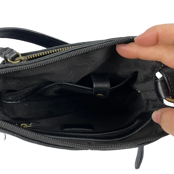 B.O.C. Black leather Crossbody Handbag - Picture 9 of 12